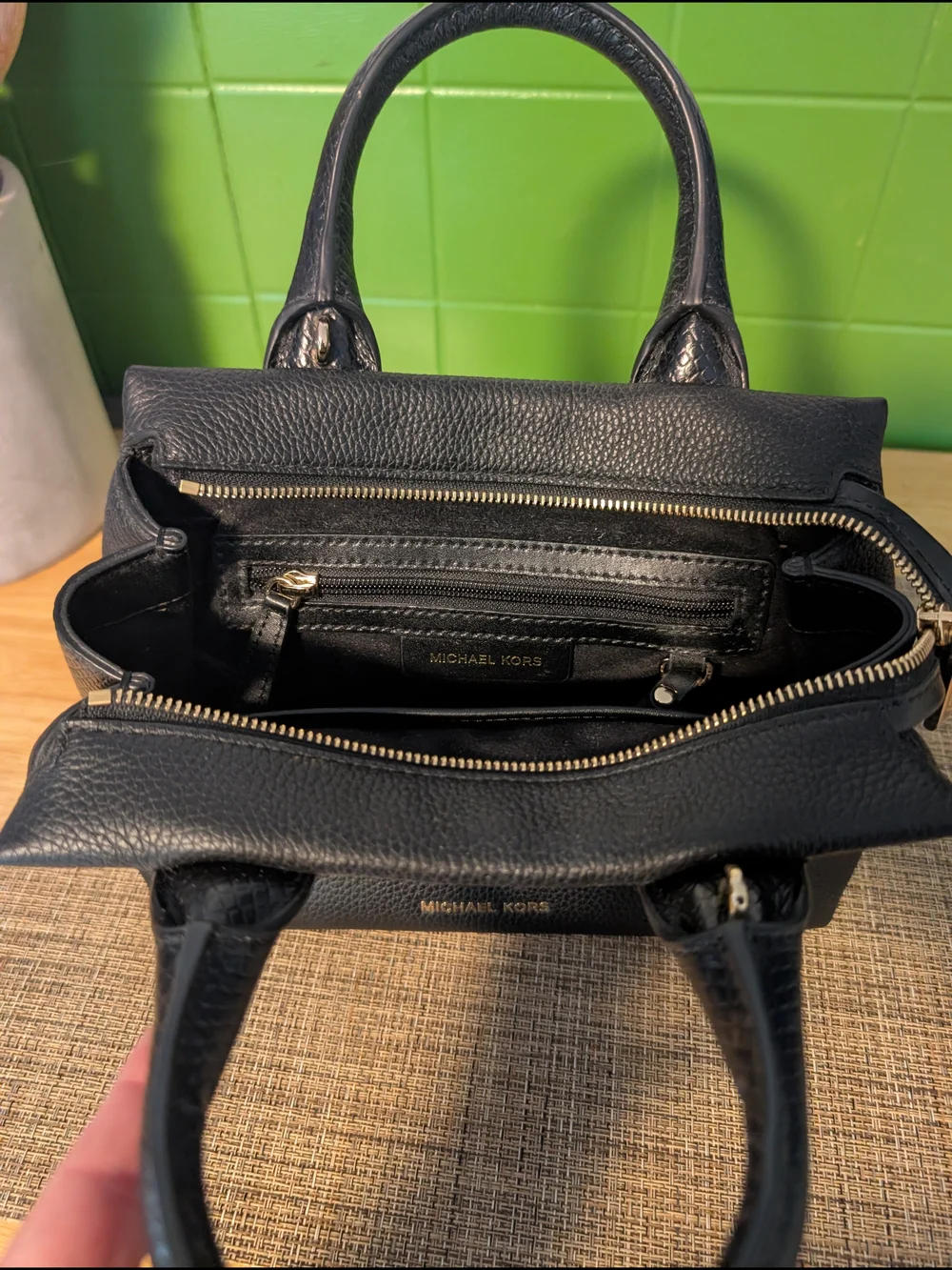 Michael Kors Black Leather Top-Handle Satchel